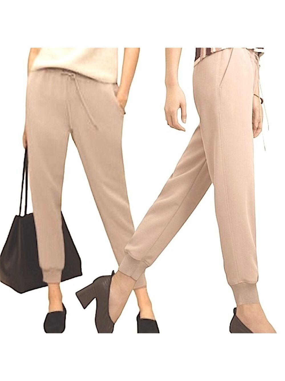 Aritzia Wilfred Buffon Tan Nude Pull on Dress Jogger Sz XS Japanese Crepe Pant